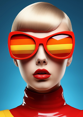 Retro Sunglasses Fashion Portrait