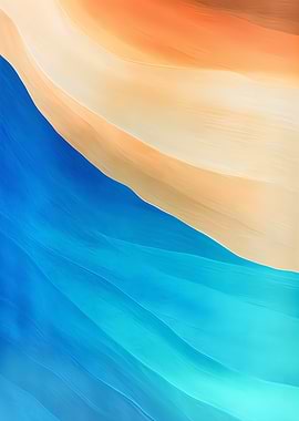 Abstract Blue and Beige Waves