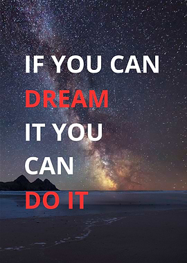 Inspirational Quote over Starry Night Seascape