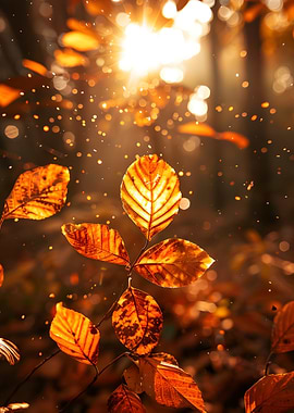 Autumn Leaves and Sunlight