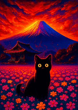 Black Cat Mount Fuji