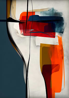 Abstract Composition with Bold Colors