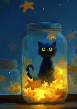 Cat in a Jar of Stars
