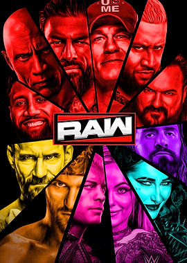 WWE Raw Wrestlers Collage