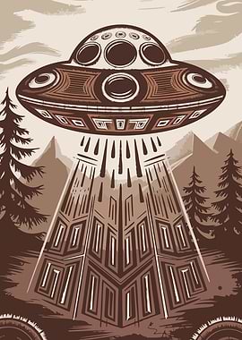 UFO over the forest