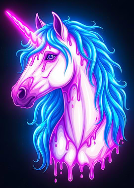 Neon Unicorn Portrait