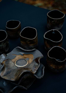 Handmade Ceramic Cups and Plates