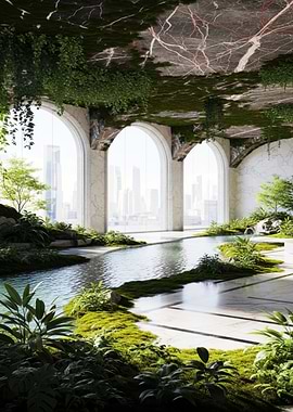 Indoor Garden with City View