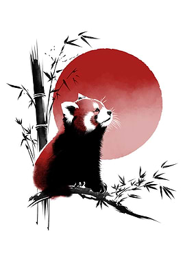 Ink red panda