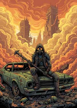 Post-Apocalyptic Survivor on Car - Last Light Wanderers