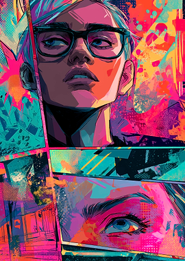 Colorful Comic Book Style Portrait