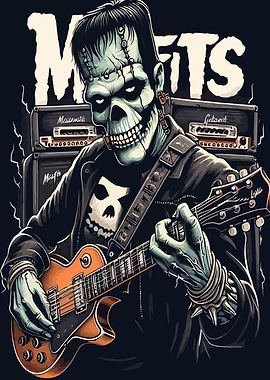 Misfits Frankenstein Guitarist Illustration