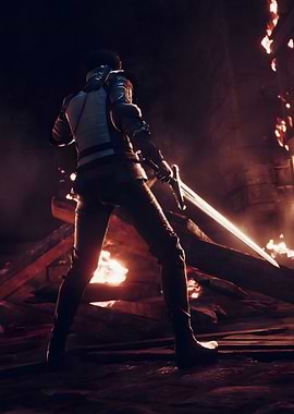 Knight in Burning Ruins