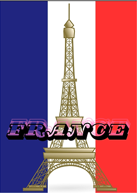 France Eiffel Tower Flag Illustration