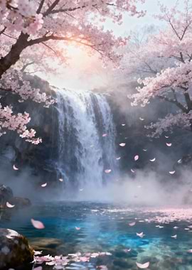Cherry Blossom Waterfall
