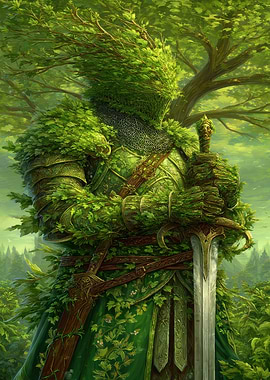 Green Knight in Forest Armor