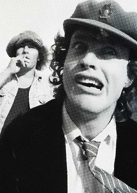 AC/DC Band Portrait Halftone