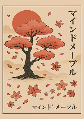 Japanese Maple Tree with Cherry Blossoms