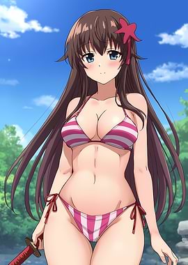 Anime Girl in Bikini with Sword