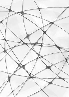 Abstract Black and White Line Art