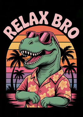 Relax Bro Dinosaur Hawaiian Shirt
