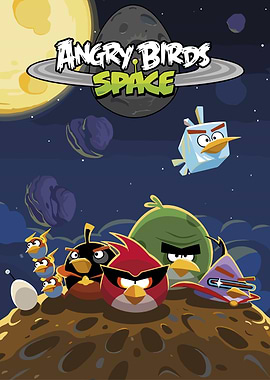 Angry Birds Space Cartoon Poster
