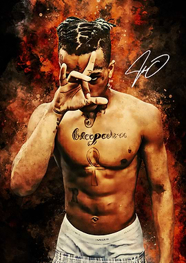 XXXTentacion Portrait with Signature