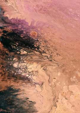 Abstract Fluid Art in Pink and Black