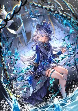 AGirl with Blue Magic and Chains