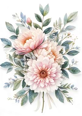 Floral Bouquet with Pink and White Flowers