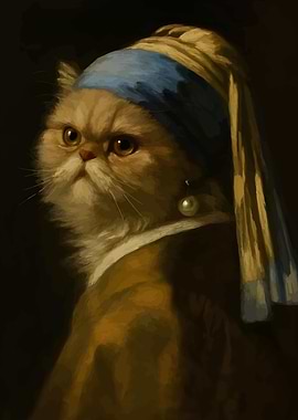 Cat with a Pearl Earring Parody