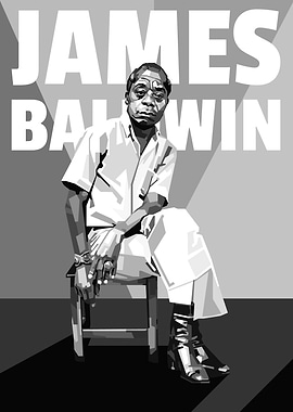 James Baldwin Portrait in Black and White