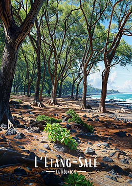L'Étang-Salé, La Réunion beach landscape