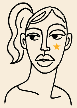 Minimalist Portrait with Star