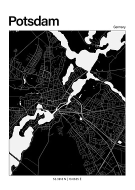 Potsdam Black and White Map