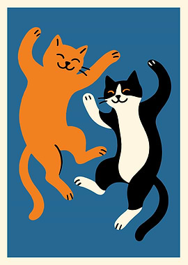 Dancing Cats Illustration