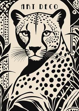 Art Deco Cheetah Illustration