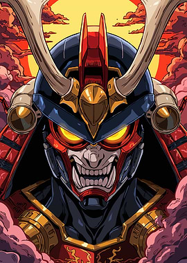 Fantasy of Samurai Warrior Illustration