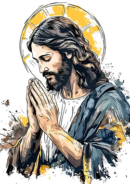 Jesus Christ in Prayer Illustration
