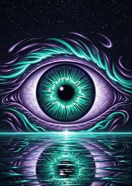 Surreal Eye Reflection in Water