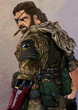 Big Boss Metal Gear Solid artwork