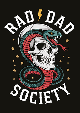 Rad Dad Society Skull and Snake