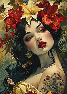 Floral Portrait of a Woman