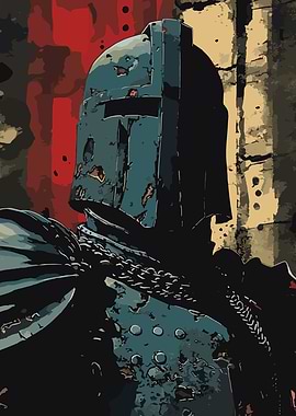 Medieval Knight in Armor Illustration