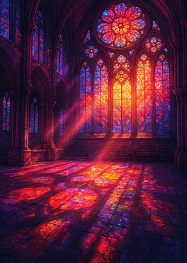 Stained Glass Cathedral Interior