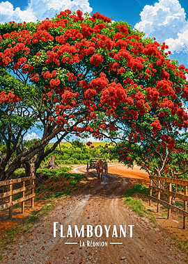 Flamboyant Tree in La Reunion