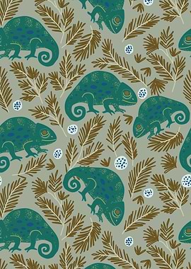 Chameleon and Fern Pattern