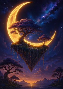 Fantasy Island with Crescent Moon