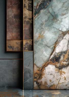 Abstract Marble and Stone Panel Design