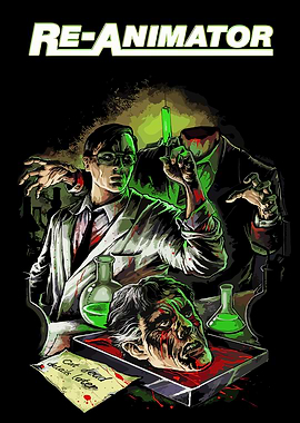 Re-Animator Horror Movie Illustration